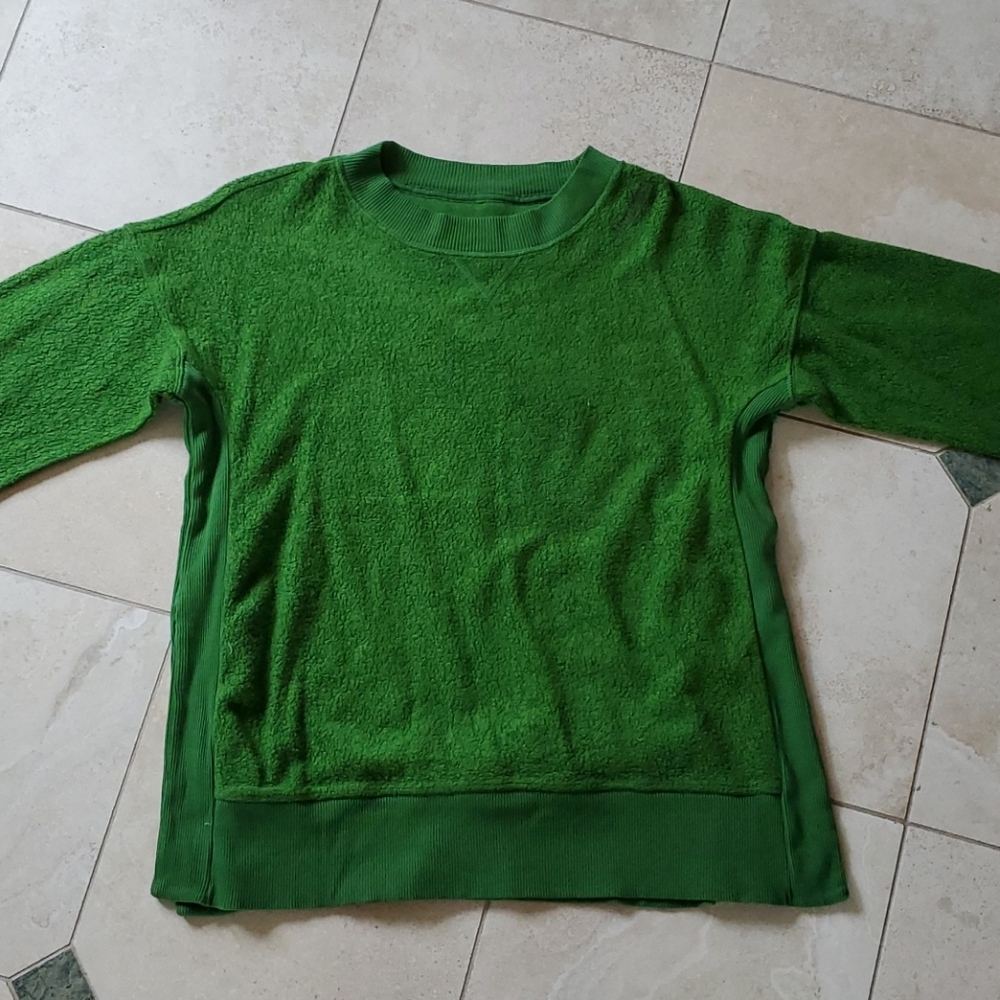 Fluffy Green Crewneck